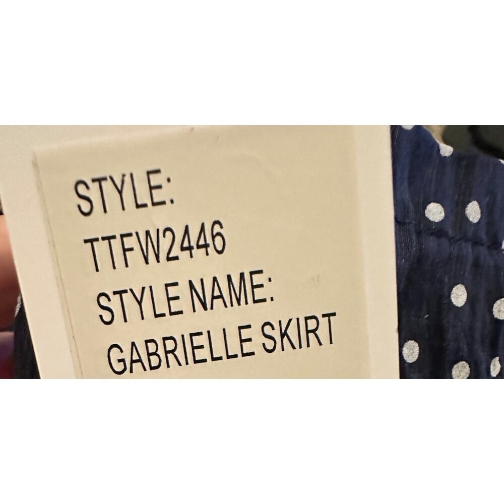 Taylor Tillman New York Gabrielle Navy Polka Dot Midi Tiered Skirt - Picture 2 of 6